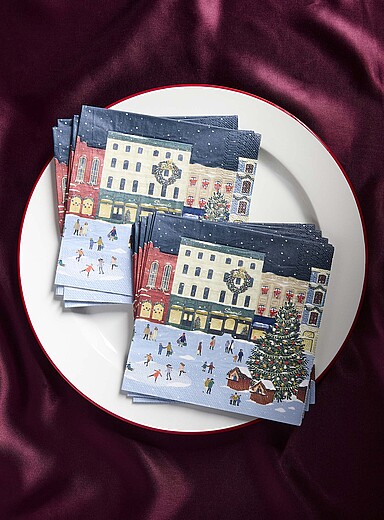 20 C&ocirc;te de la Fabrique napkins 16.5 x 16.5&nbsp;cm. Pack of 25. <b>Christmas Collection</b>