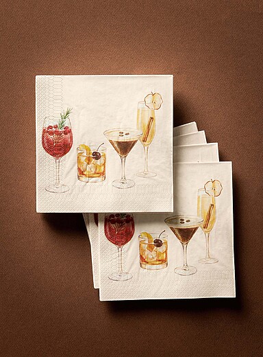 Les serviettes en papier ap&eacute;ritifs des F&ecirc;tes 16,5 x 16,5 cm. Paquet de 25. <b>Collection de No&euml;l</b>