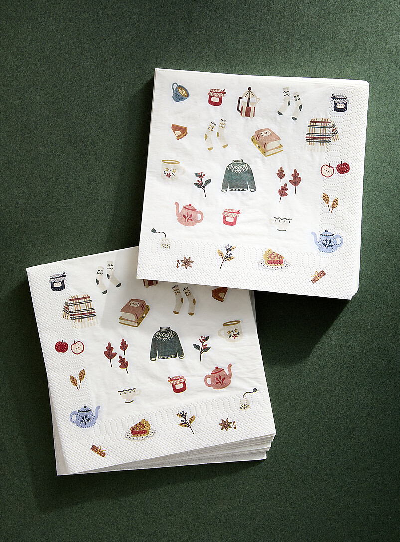 Autumn season paper napkins 16.5 x 16.5 cm. Pack of 25. product image (primary)