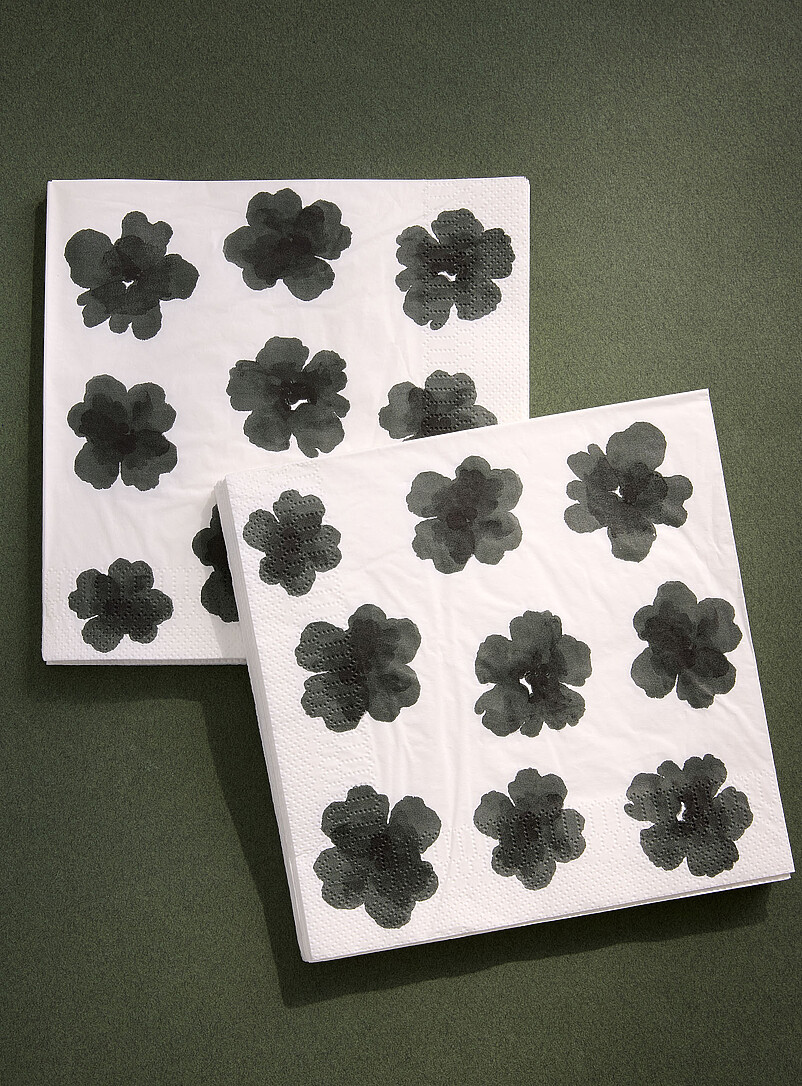 Abstract Flowers Paper Napkins 16.5 X 16.5 Cm. Pack Of 25.
