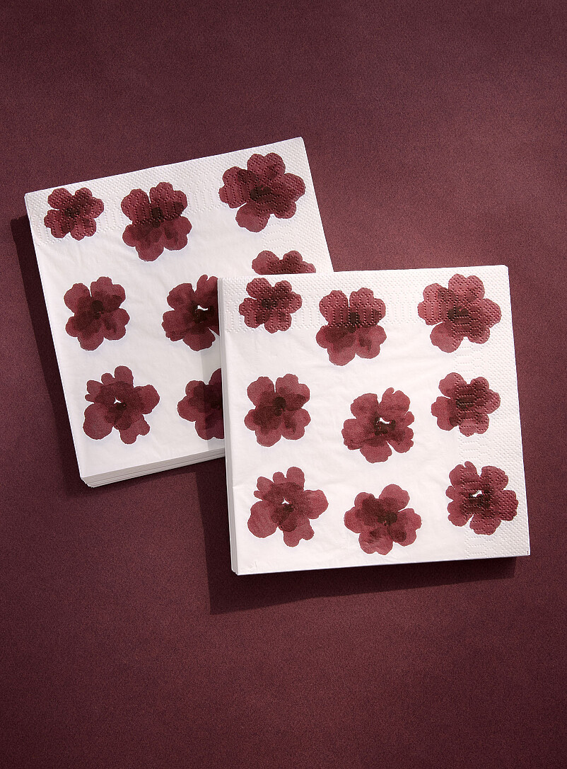 Abstract flowers paper napkins 16.5 x 16.5 cm. Pack of 25. product image (primary)
