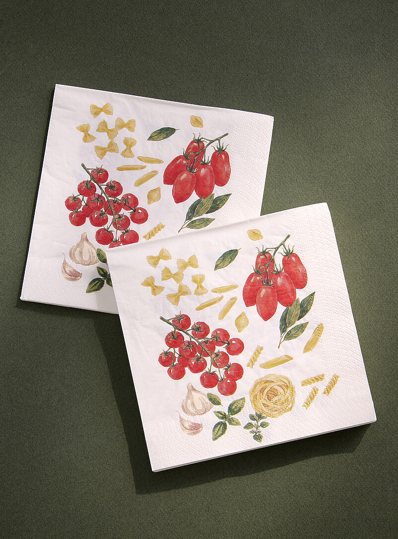Fresh pasta paper napkins 16.5 x 16.5 cm. Pack of 25. product image (primary)