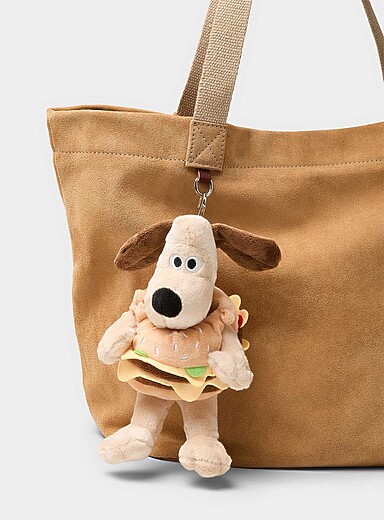 Burger Gromit charm keychain