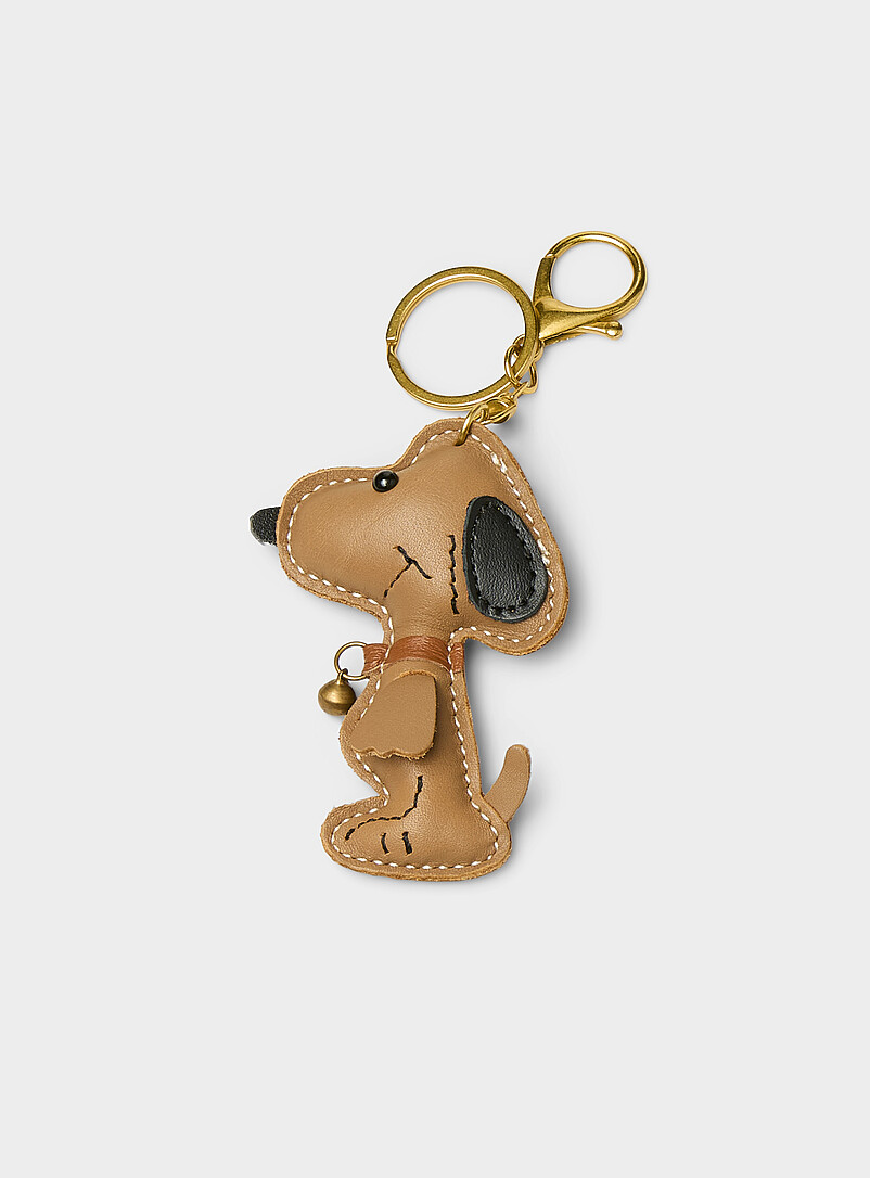 Faux-leather Snoopy charm keychain product image (primary)