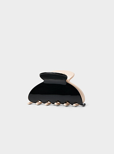 Two-tone half-moon mini clip