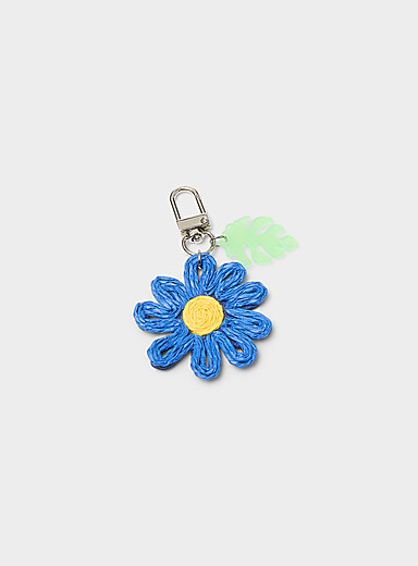 Daisy and monstera bag charm