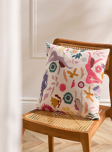 Colourful velvet cushion