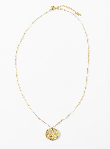 Lion circular pendant necklace