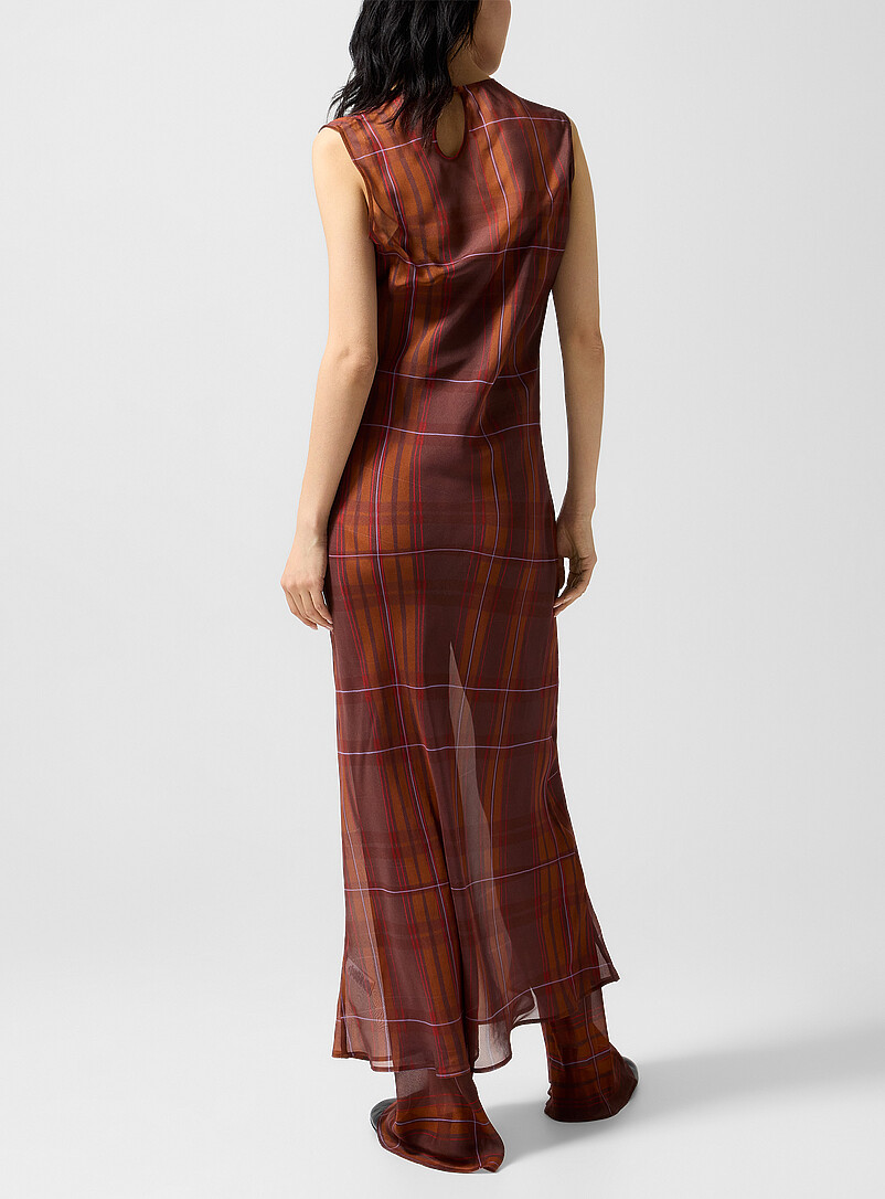 green emerald velvet dress Guizio Leila Tartan Dress Tartan Multi / S