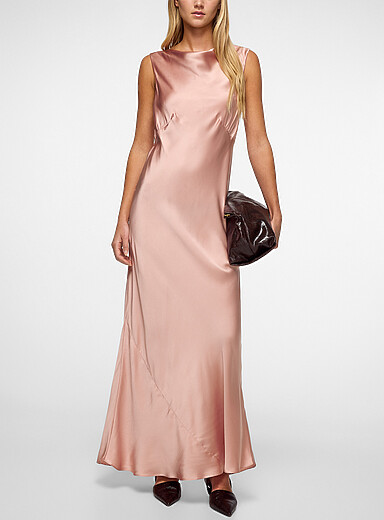 Silk Laundry: La robe longue en soie Diana <b>Collection exclusive Simons x Silk Laundry</b> Vieux rose pour femme