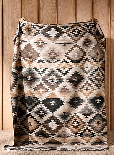 Nomad Light neutral palette ornamental pattern heavy throw 150 x 200 cm
