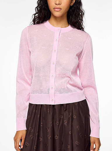 Cecilie Bahnsen Pink Floh pink knots cardigan for women