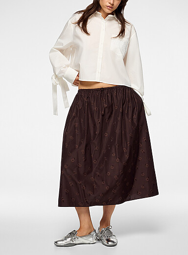 Cecilie Bahnsen Off White Frina bow details cropped shirt for women
