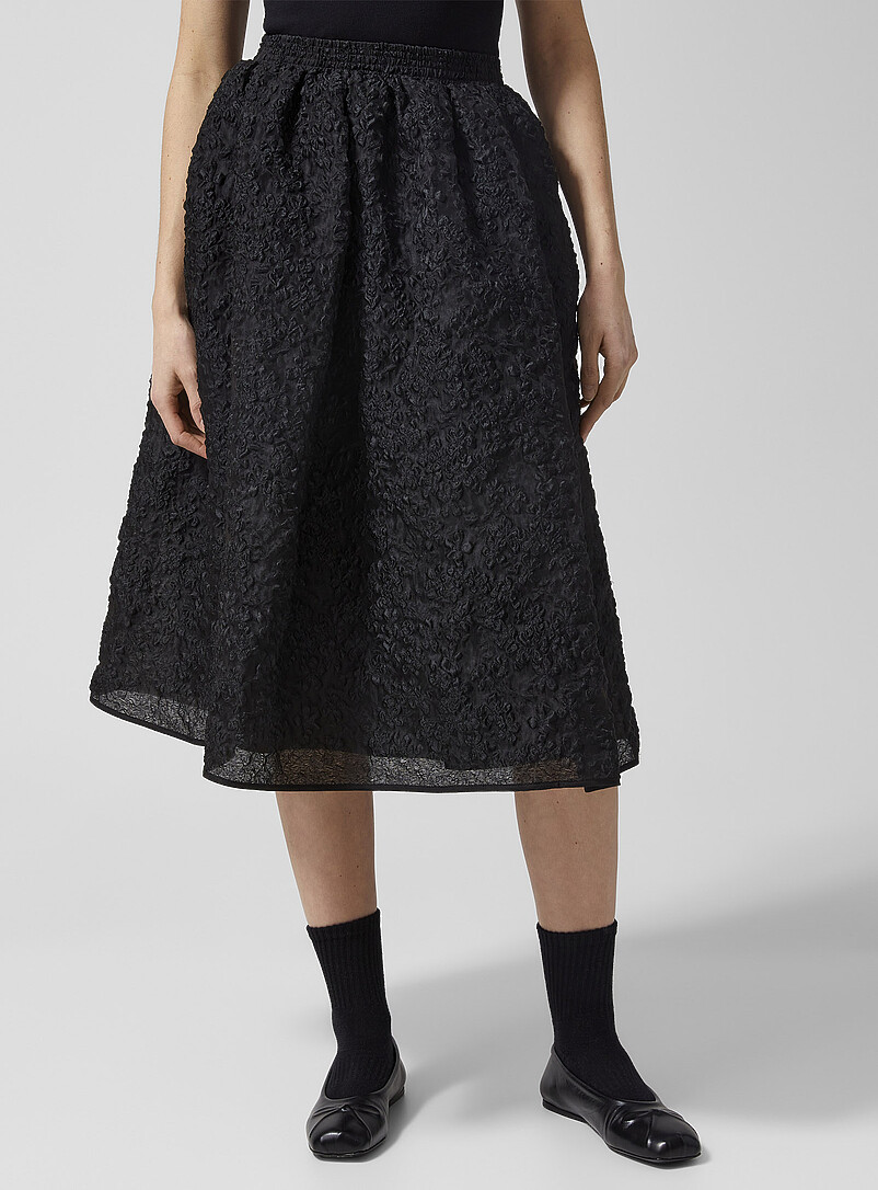 Cecilie Bahnsen Black Mala textured skirt for women