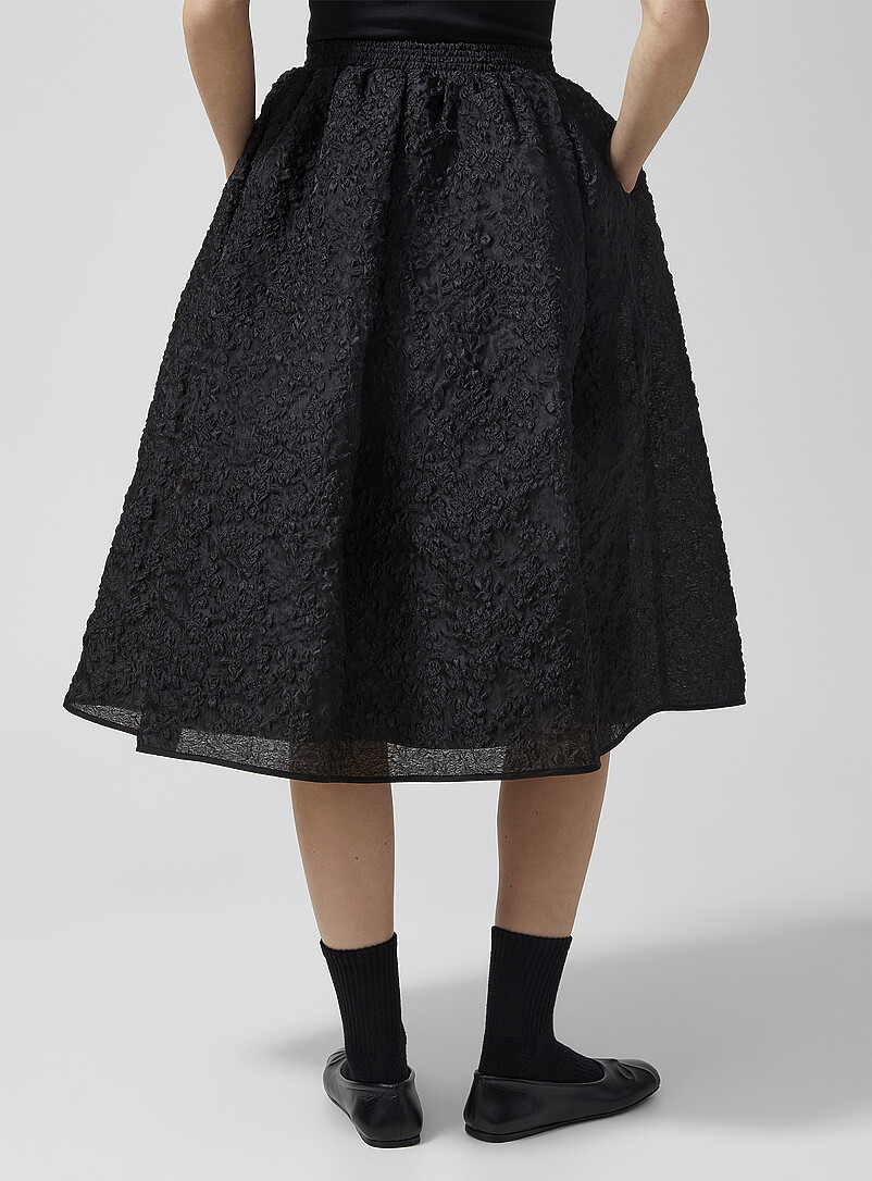 Cecilie Bahnsen Black Mala textured skirt for women