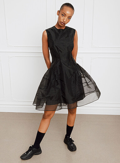 Cecilie Bahnsen Black Claudie black organza minidress for women