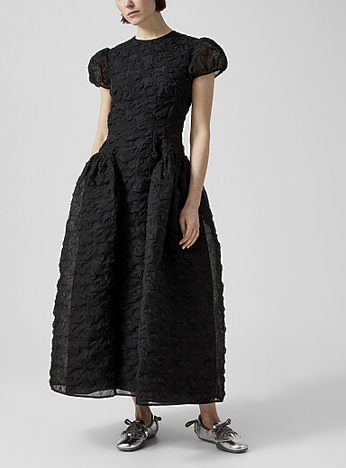 Cecilie Bahnsen: La robe textur&eacute;e Cleopatra Noir pour femme