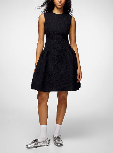 Cecilie Bahnsen Black Flodie floratini quilted dress for women