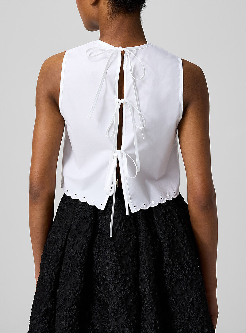 Deeba poplin scalloped cropped top product image 2