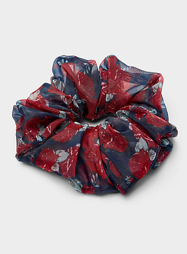 Le grand chouchou organza motif fleuri