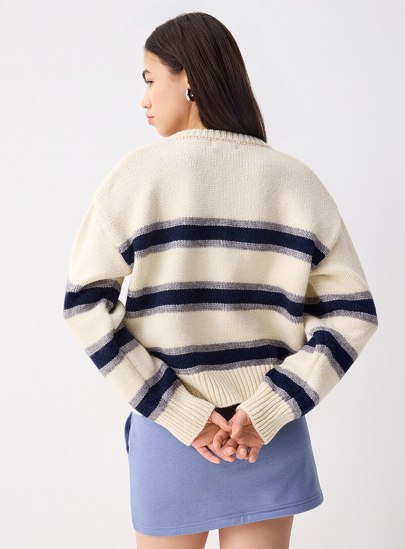 Mixed stripes zip-up sweater product image 3