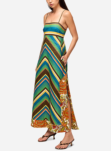 ALEMAIS: La robe midi chevrons chamarr&eacute;s Charlie Assorti pour femme