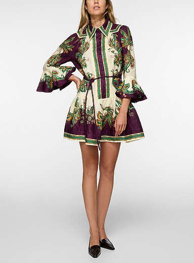 AL&Eacute;MAIS: La minirobe chemise &agrave; imprim&eacute; paisley botanique Ruthie Assorti pour femme
