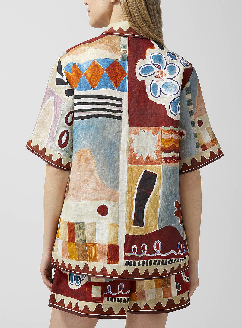 Michelle painted shapes pure linen shirt product image 3