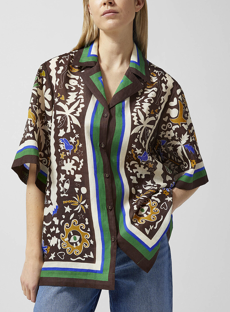 Maroc Painted Shapes Pure Ramie Shirt