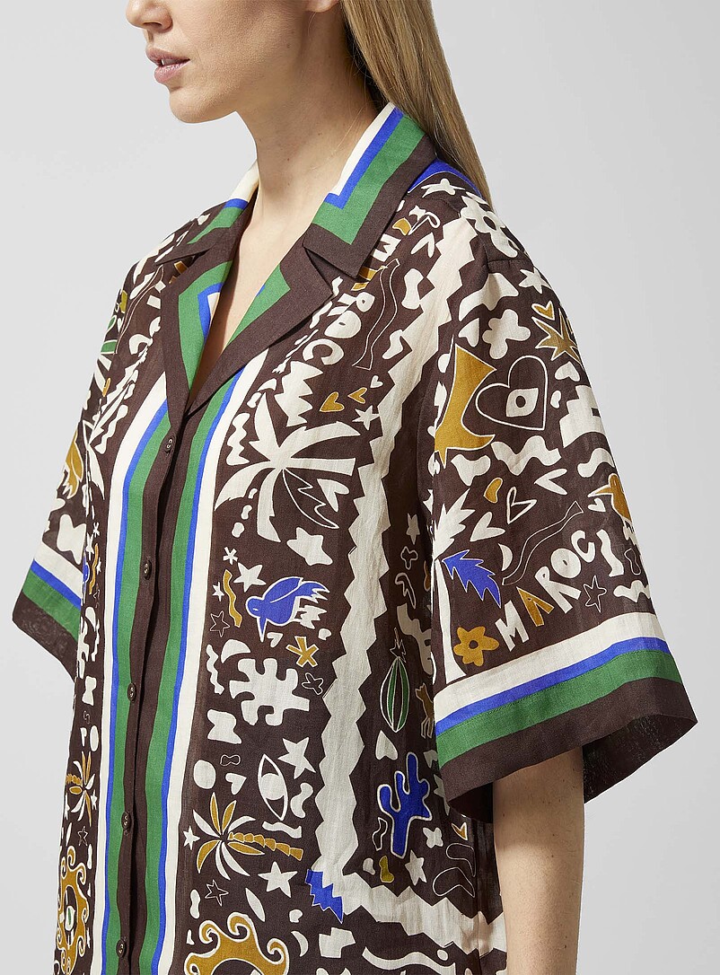 Maroc painted shapes pure ramie shirt product image 2