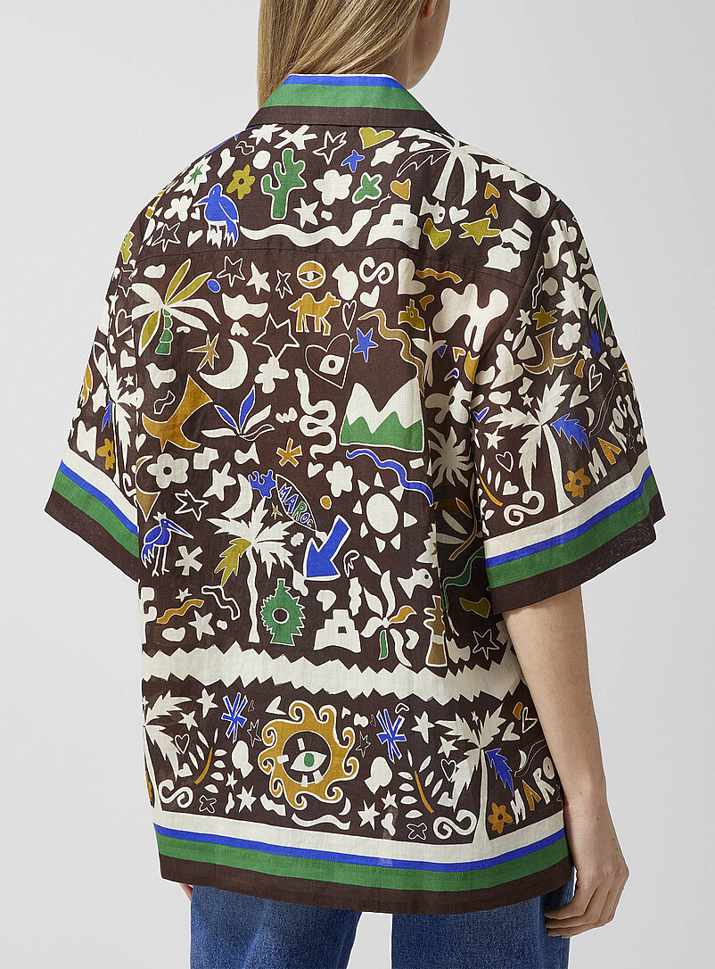 Maroc painted shapes pure ramie shirt product image 3