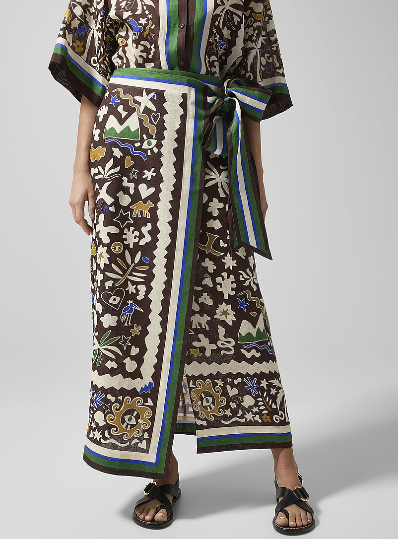 Maroc organic shapes pure linen skirt product image 2