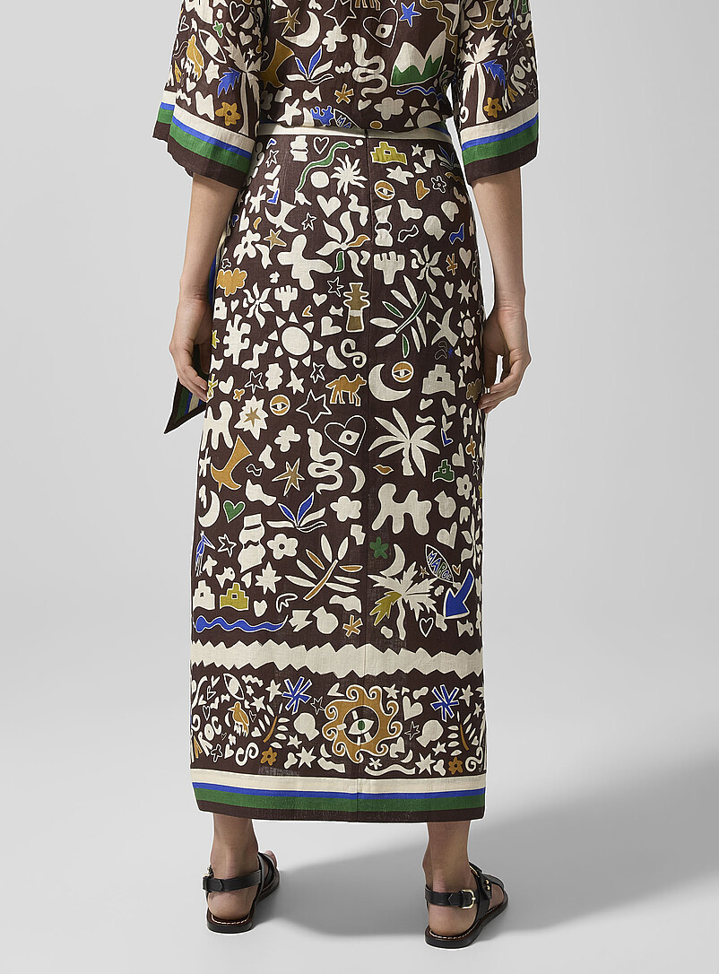 Maroc organic shapes pure linen skirt product image 3