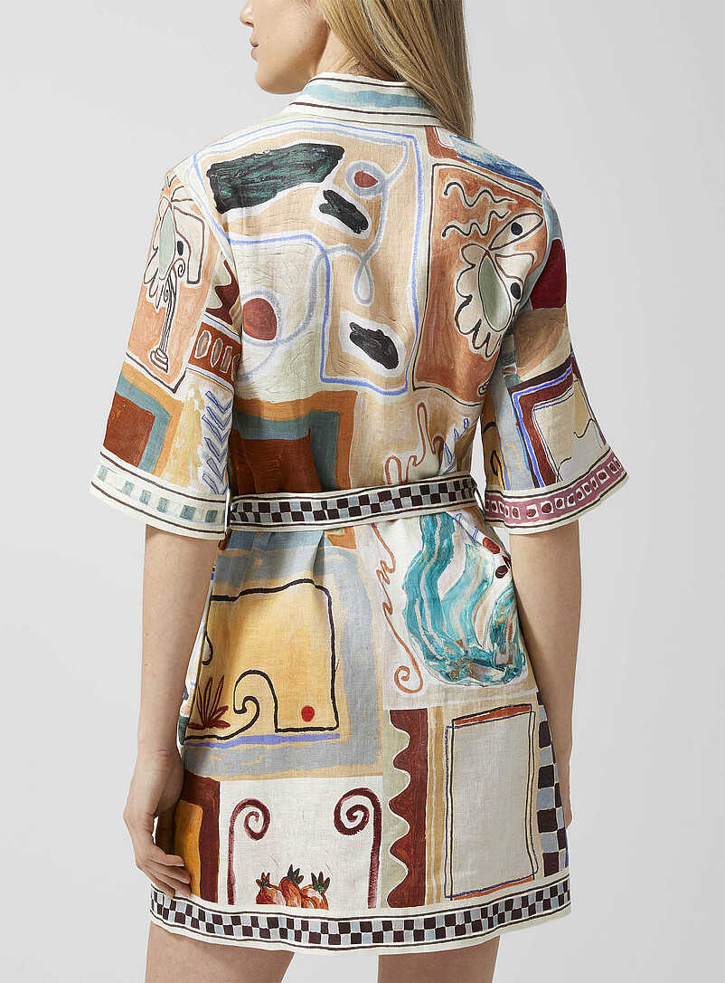 Painted shapes pure linen shirtdress product image 3