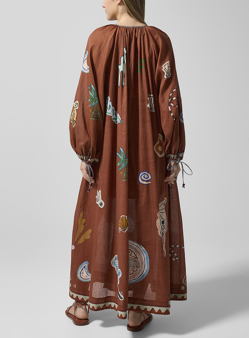 Laurence cotton-ramie blend painted shapes dress product image 3