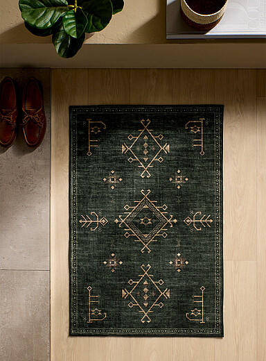 Simons Maison Patterned Grey Deep grey diamonds and triangles rug 60 x 90 cm
