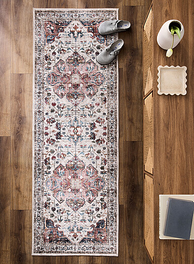 Simons Maison: Le tapis de couloir style persan m&eacute;daillon floral 75 x 215 cm Assorti