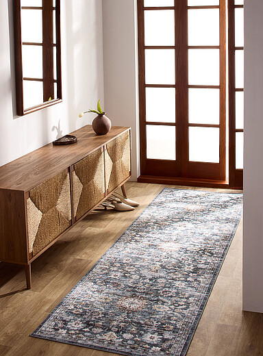 Midnight garden Persian-style hallway rug 75 x 245 cm