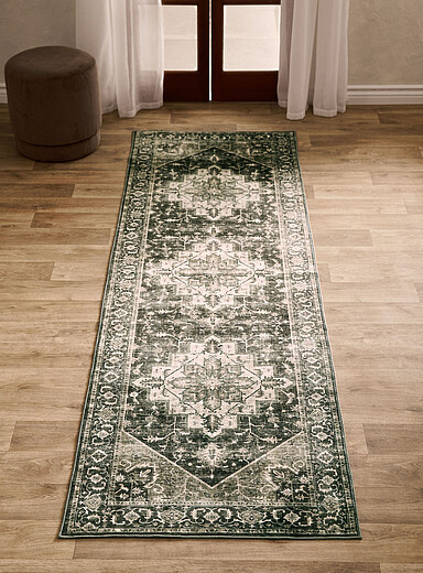 Le tapis de couloir style persan gris et vert 75 x 245 cm