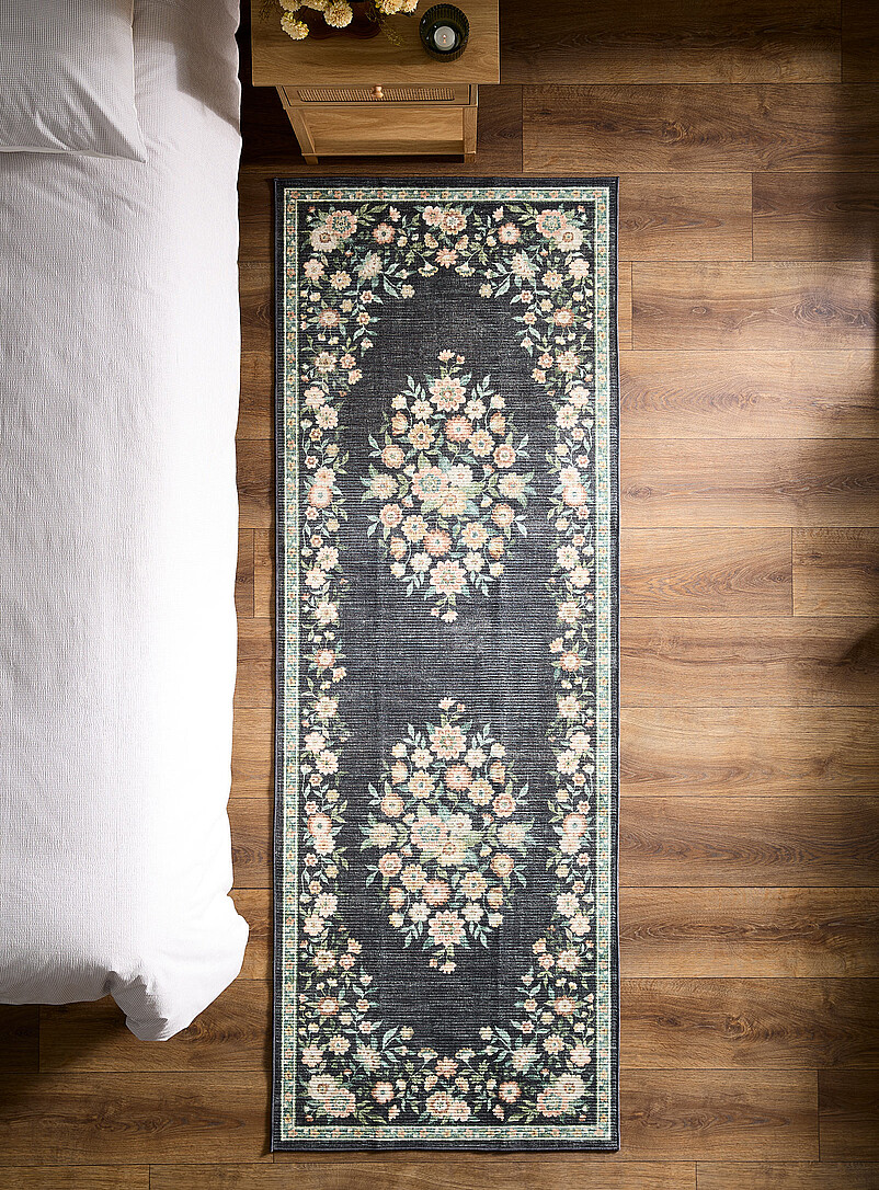 Flowers of yesteryear print rug 75 x 215 cm product image (primary)