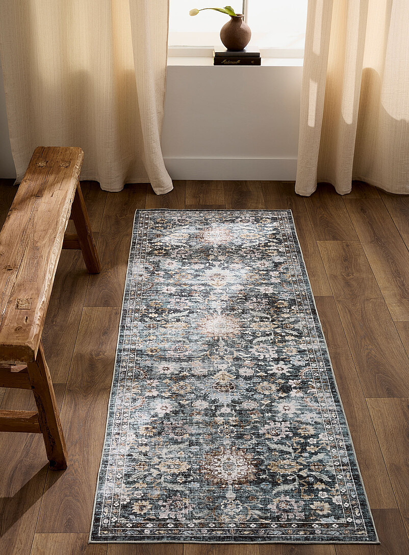 Midnight garden Persian-style hallway rug 75 x 215 cm product image (primary)