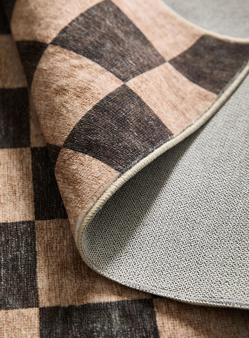 Natural checkerboard ultra-soft rug 60 x 90 cm product image 2