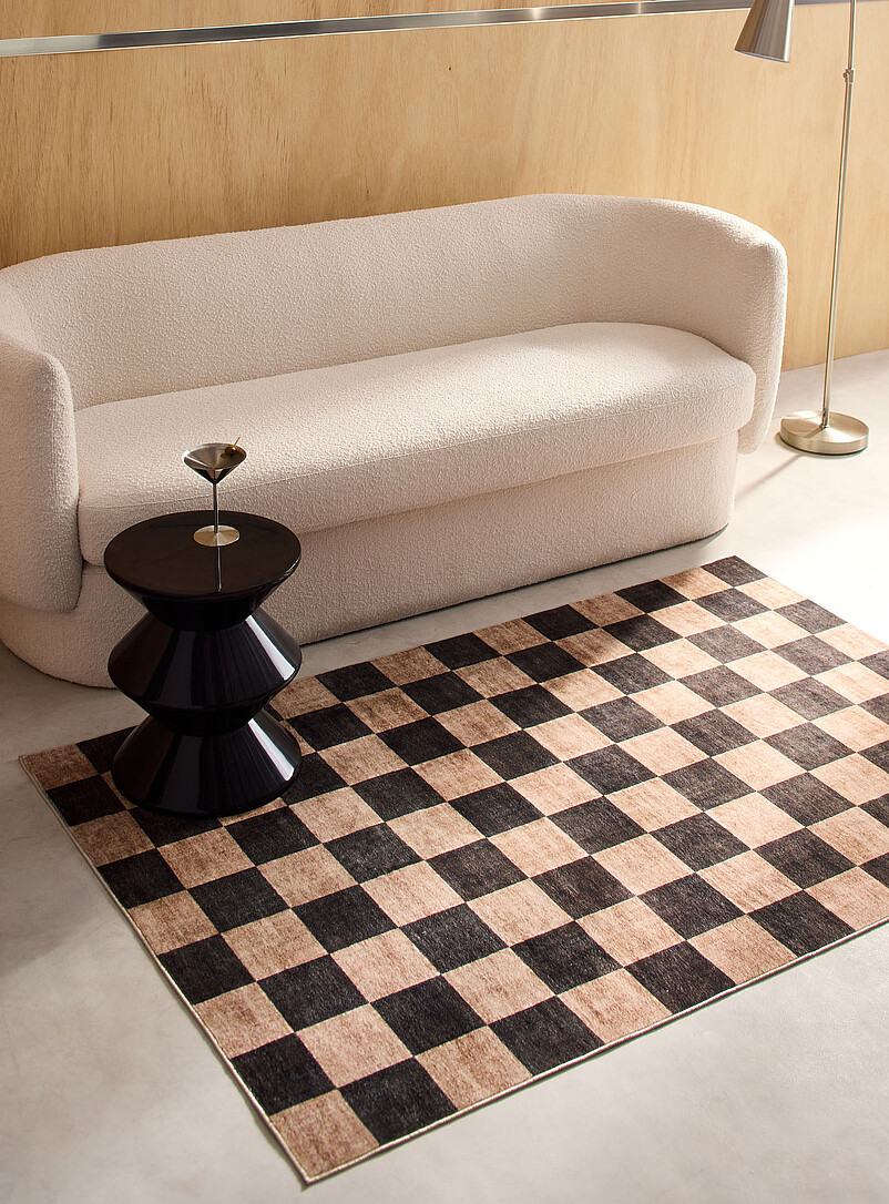 Natural checkerboard ultra-soft rug 120 x 180 cm product image (primary)