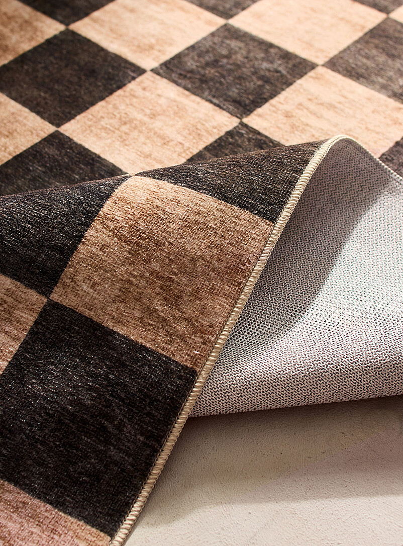 Natural checkerboard ultra-soft rug 120 x 180 cm product image 2