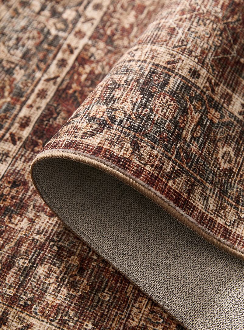 Brown and burnt orange Persian-style hallway rug 75 x 245 cm product image 2