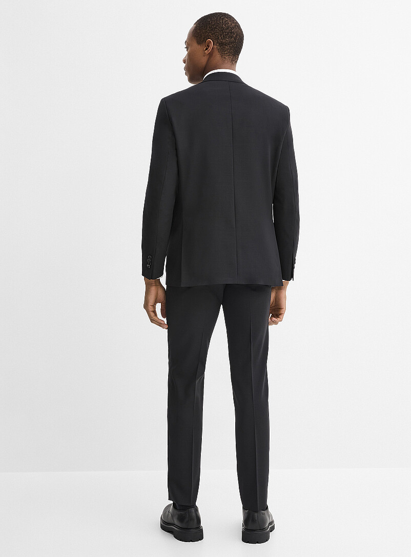 Atelier Montr&eacute;al Black Essential 100% wool suit <b>Semi-slim fit</b> for men