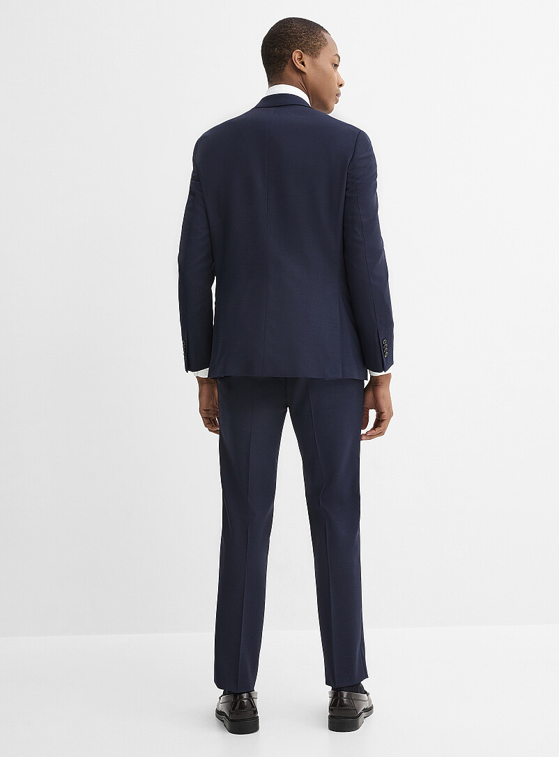 Atelier Montr&eacute;al: Le complet essentiel pure laine <b>Coupe semi-ajust&eacute;e</b> Noir pour homme