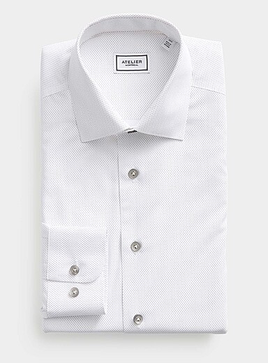 Atelier Montr&eacute;al White Mini dot shirt for men