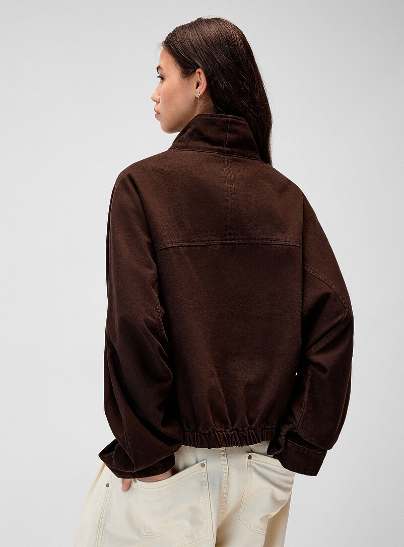 Funnel neck washed twill jacket product image 3