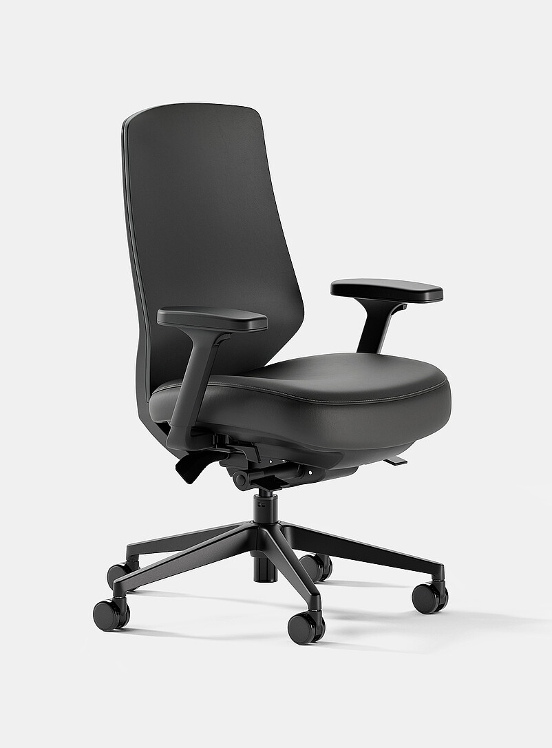 Branch: La chaise ergonomique Pro cuir v&eacute;gane Blanc et calcaire
